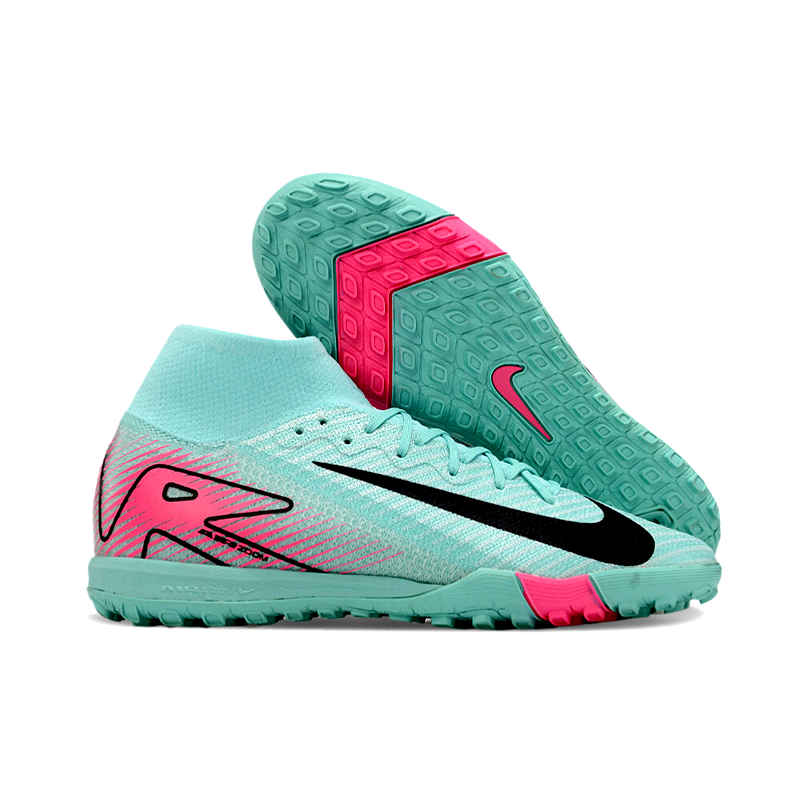 Nike AIR Zoom Mercurial Vapor 16 Elite FG - Azul e Rosa (Botinha)