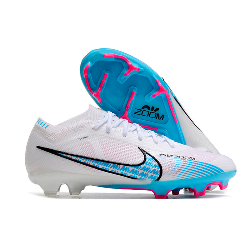 Chuteira Campo Nike Air Zoom Mercurial Vapor 15 Elite FG Branca e Azul