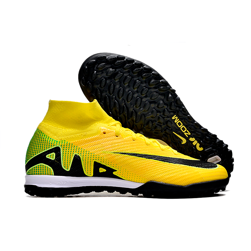 Nike Air Zoom Mercurial Vapor 15 Elite TF - Verde e Amarela (Botinha)