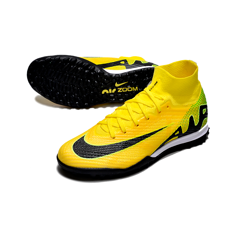 Nike Air Zoom Mercurial Vapor 15 Elite TF - Verde e Amarela (Botinha)