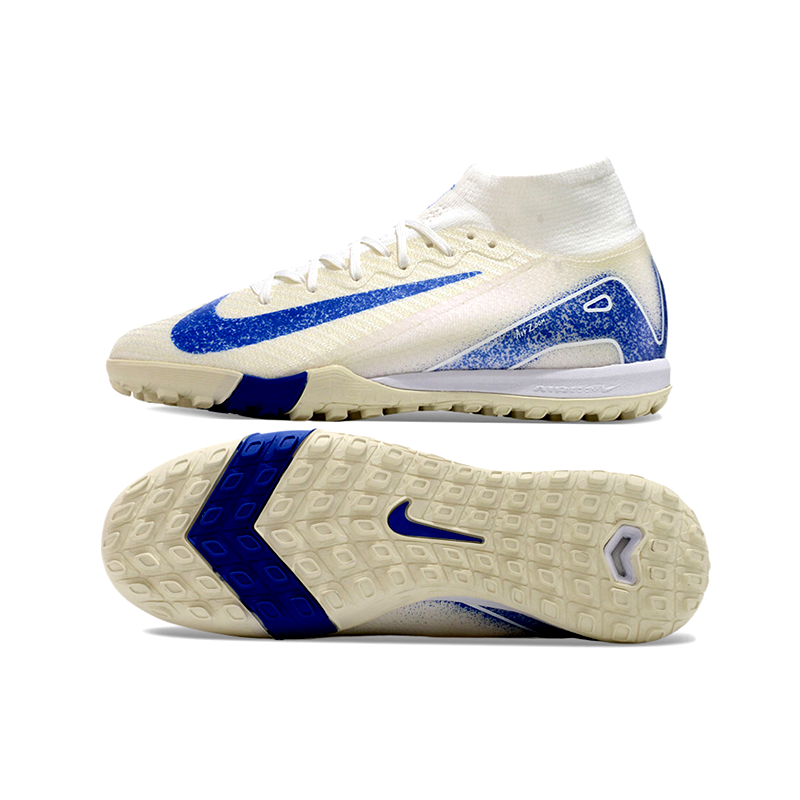 Nike AIR Zoom Mercurial Vapor 16 Elite FG - Creme e Azul (Botinha)
