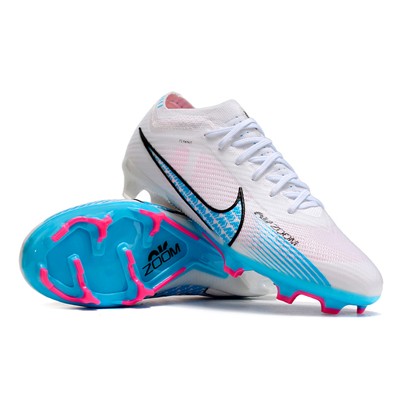 Chuteira Campo Nike Air Zoom Mercurial Vapor 15 Elite FG Branca e Azul